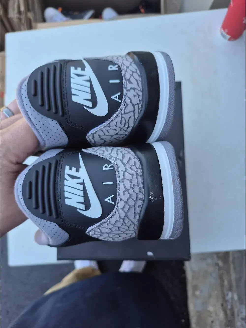 Nike Air Jordan 3 Retro Black Cement Sneakers Size 7Y